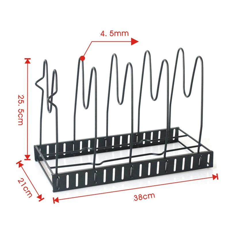 

Pan Organizer Rack for Cabinet, Pot Rack with 3 DIY Methods, Adjustable Pot and Pan Organizer with 8 Tiers
