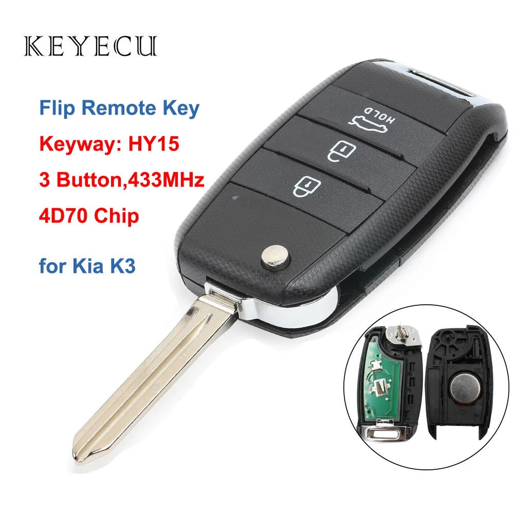 Пульт дистанционного управления для Kia K3 Forte 2013 2014 2015 3 кнопки 433 МГц 4D70 чип|Ключ от