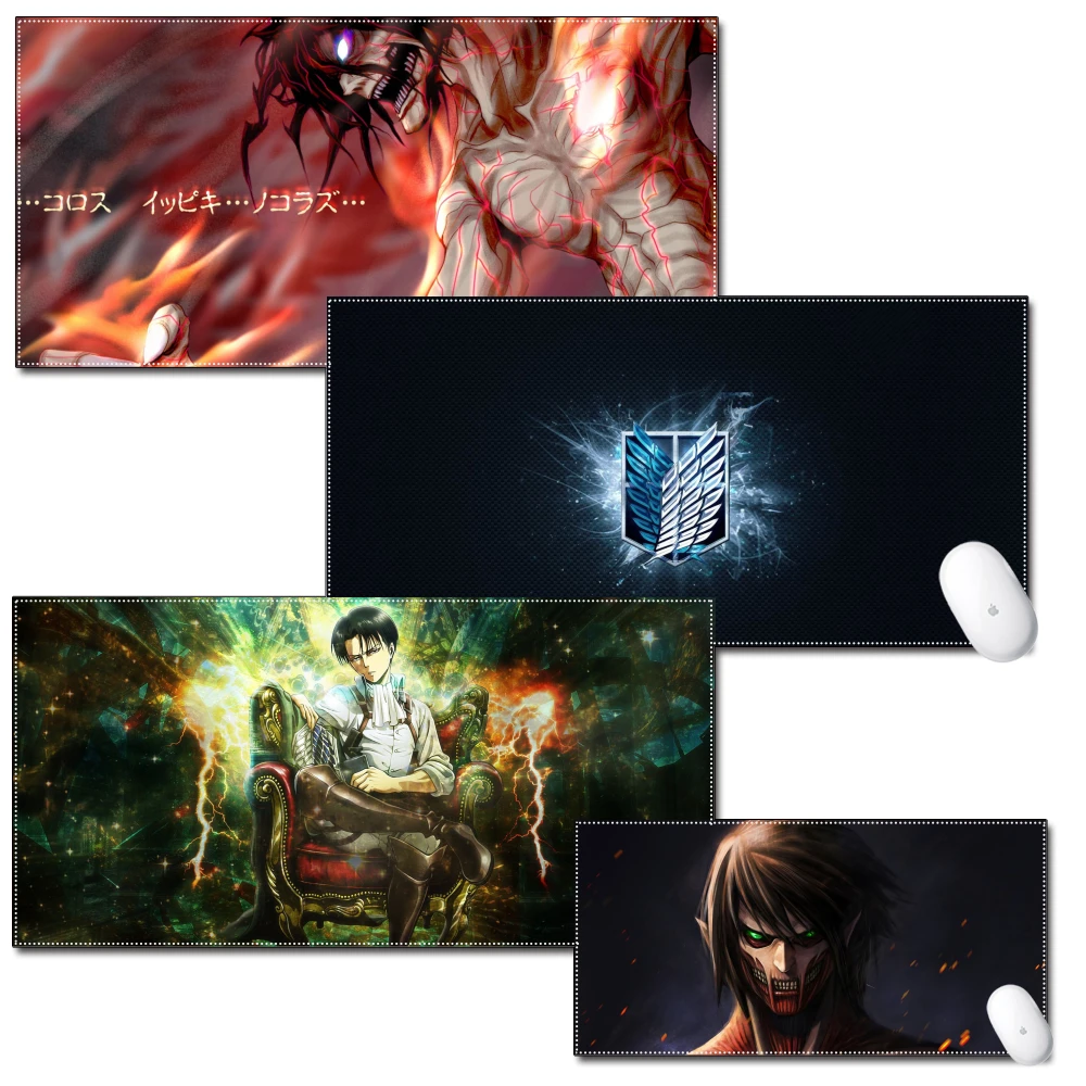 

Large Gaming Pad Cartoon 40x80cm 30x60cm Waterproof Multi-size Natural Rubber Desk Mat Girls Attack On Titan Pad Mouse