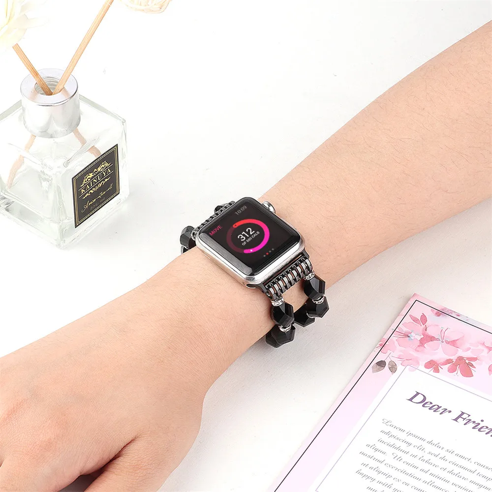 Металлический ремешок для Apple Watch 6 Band Series SE/5/4/3/2 эластичный браслет iWatch 44 мм 40 42 38 |