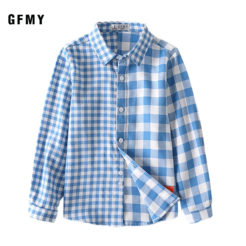 

GFMY Hot sale New Children Boys Shirts Fashion Classic Casual Plaid For 2-12 Years Kids Boy Spring/Autumn Wear Clothes