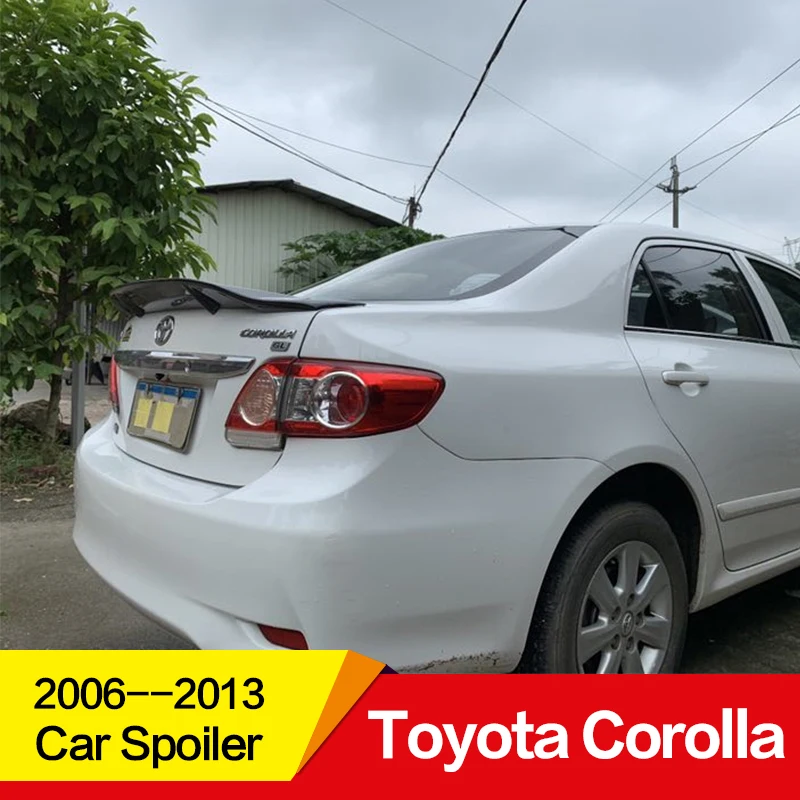 Использовать для Toyota corolla спойлер 2006 07 08 09 10 11 12 13 лет Глянцевая углеродное волокно/FRP заднее крыло R стиль спортивные аксессуары