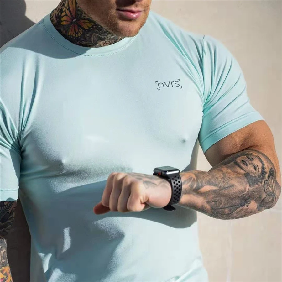 Футболка мужская для фитнеса быстросохнущая футболка отдыха и тренировок с