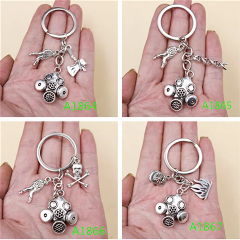 Противогаз и огня пожарный шлем креативный брелок из металла выразить