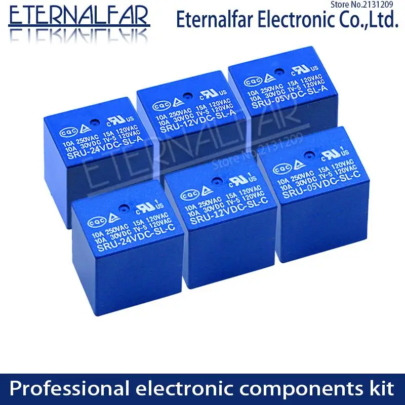 12VDC-SL-A реле времени SRD-05VDC-SL-C 5V 6V 9V 12V 24V 48V DC 10A 125V 250V AC SPDT NO Typc A 4PIN B-M C 5PIN PCB T73 |