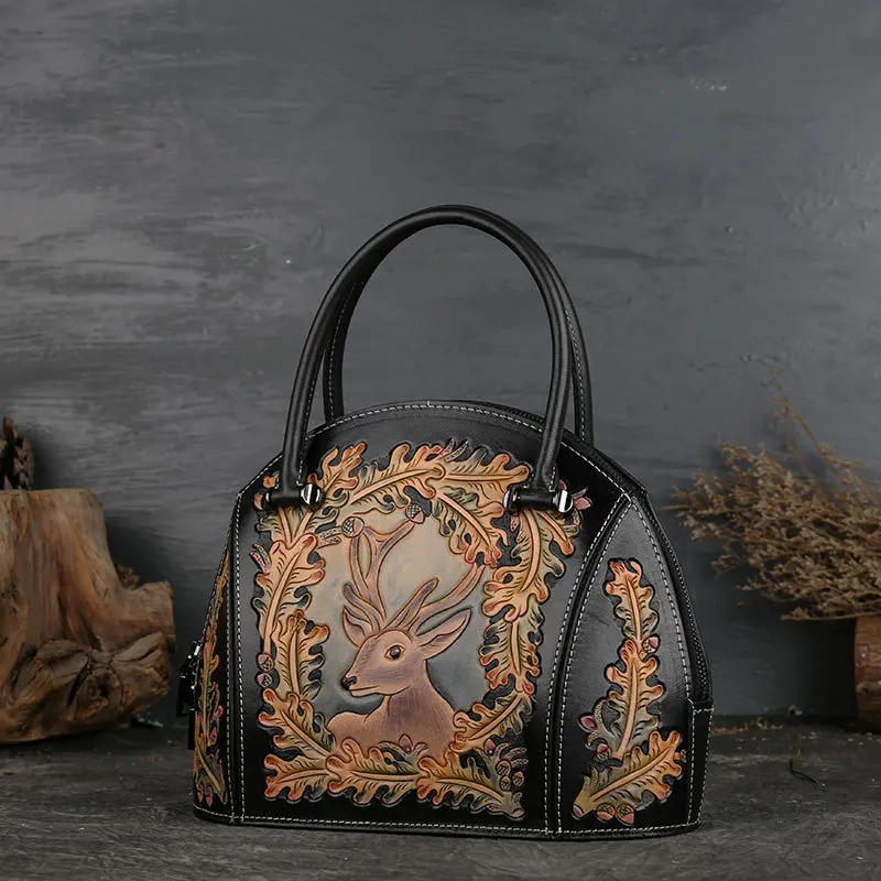 Step In the leather женская сумка Персонализированная тисненая кожаная сумочка с головой