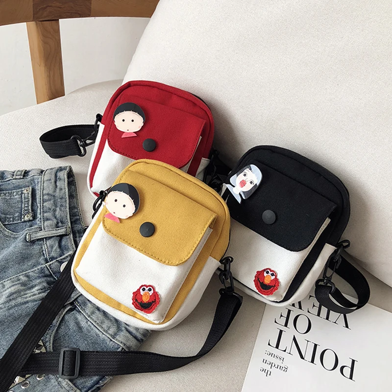 Женская Холщовая Сумка простая маленькая сумка через плечо Корейская