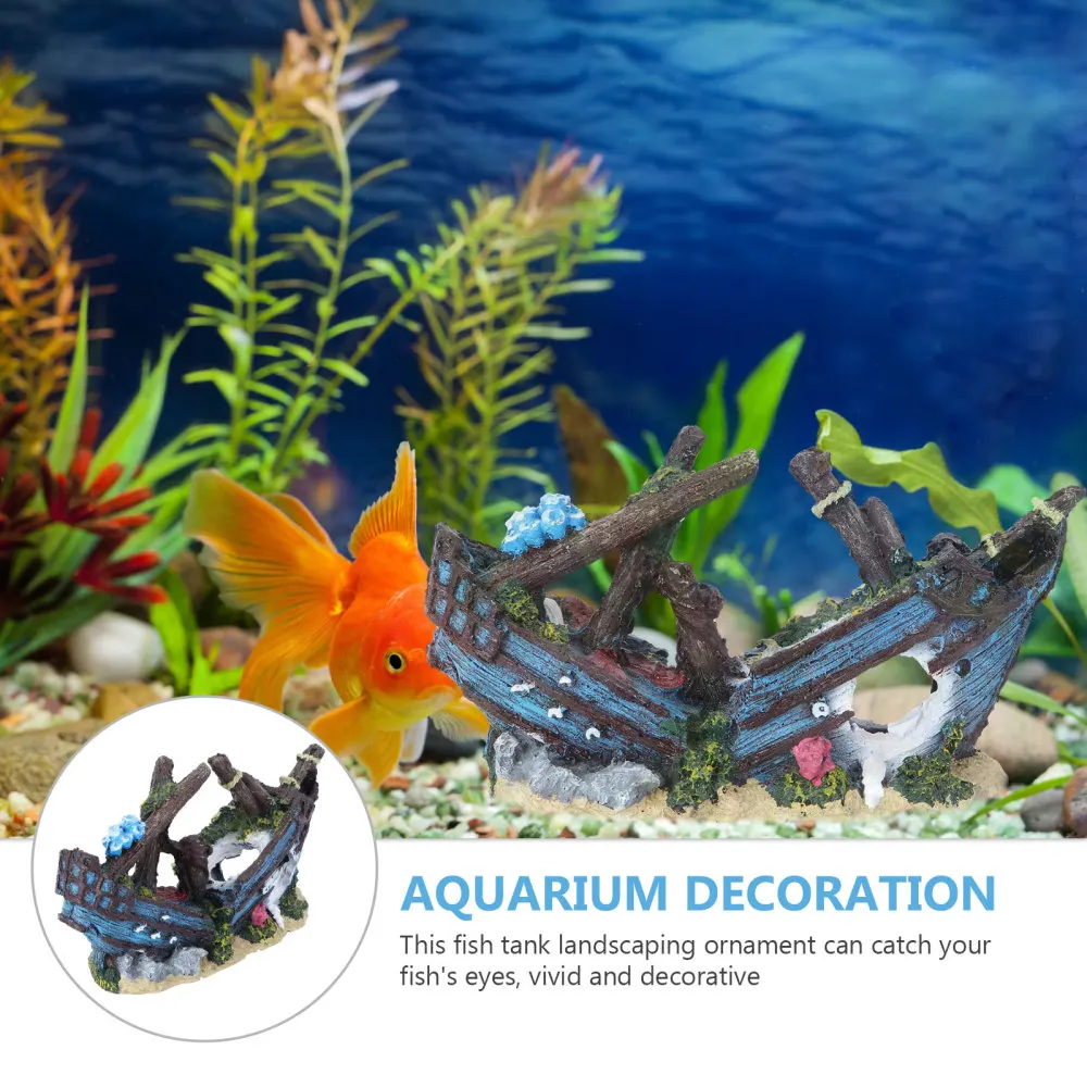 

1PC Fish Tank Resin Craft Decor Aquarium Landscaping Shipwreck Adornment