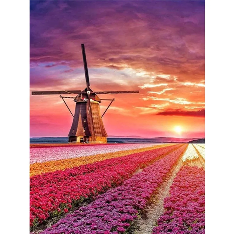 

Full Drill 5D Diy Diamond Painting Flower Landscape 3D Diamond Embroidery Cross Stitch Windmill Mosaic Handmade Gift Home Decor