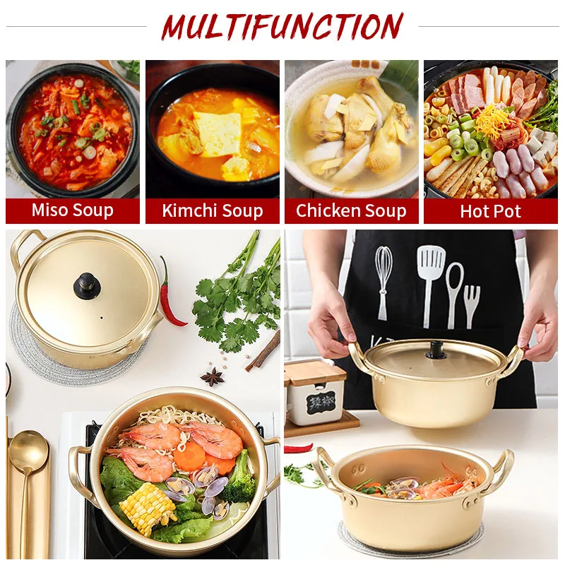 ICESTCHEF корейский стиль Ramen горшок из алюминиевого сплава суповый мгновенная лапша