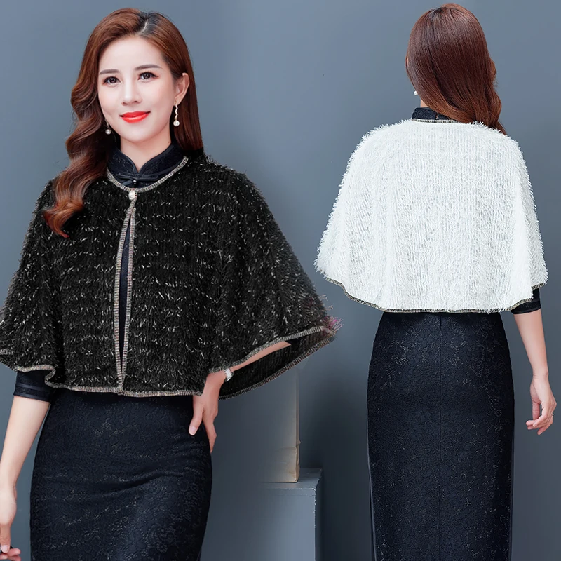 Женская накидка из искусственного меха осенняя флисовая размеры до XXXL |