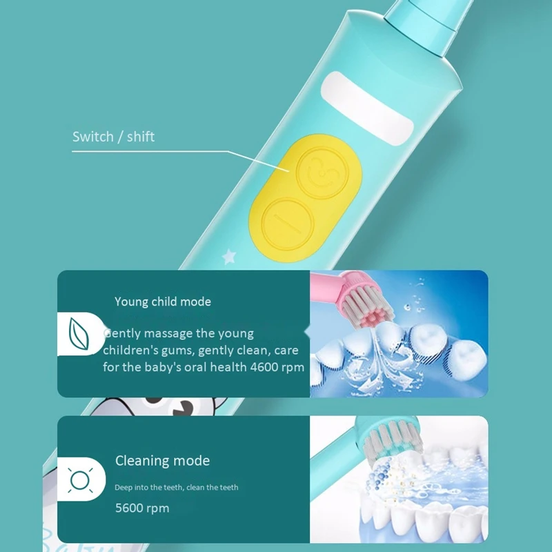 Перезаряжаемая электрическая зубная щетка для детей забота о Десне вращающаяся