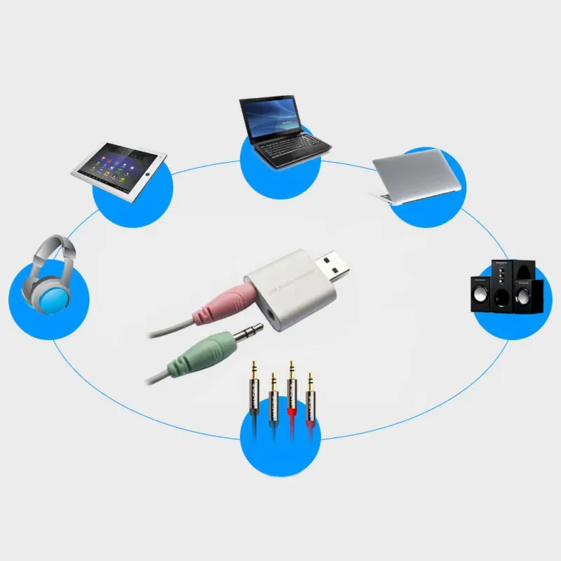 Переходник USB-AUX внешний 7 1 каналов для Windows и Mac |