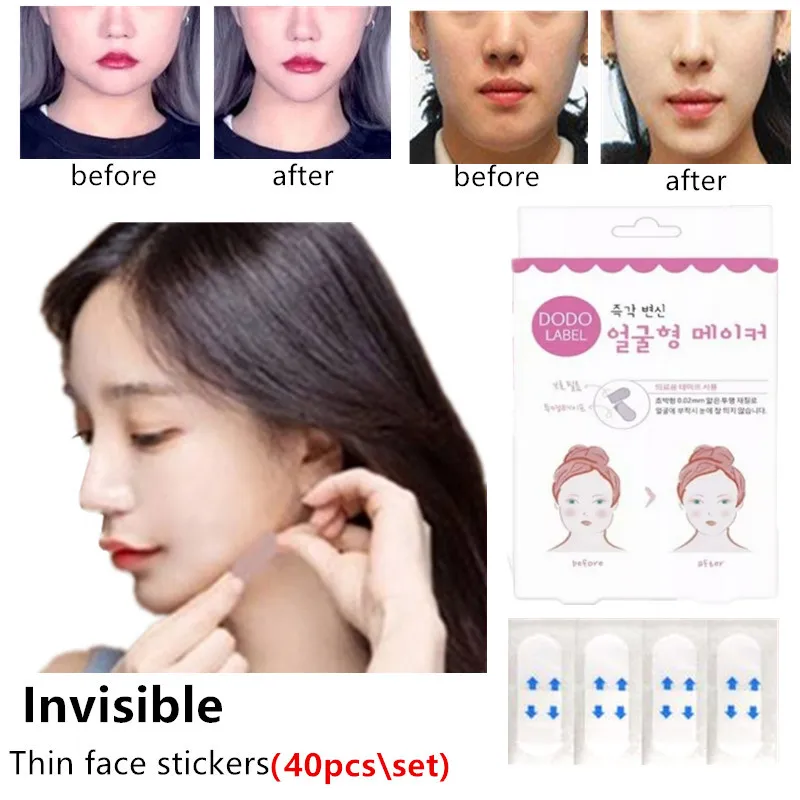 40 шт. невидимые тонкие наклейки для лица линия морщины провисание кожи v образная