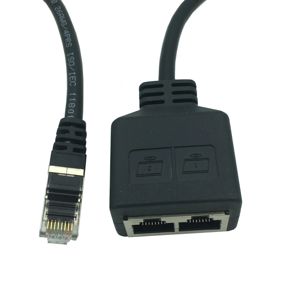 

RJ45 Splitter adapter LAN Connector 1 Female to 2 Female cable 0.2m