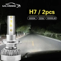 led cars lights h7 6000k auto fog lamps 55w 12v automobile bulbs sets 20000lm super bright headlight aluminum body headlamp 2pcs