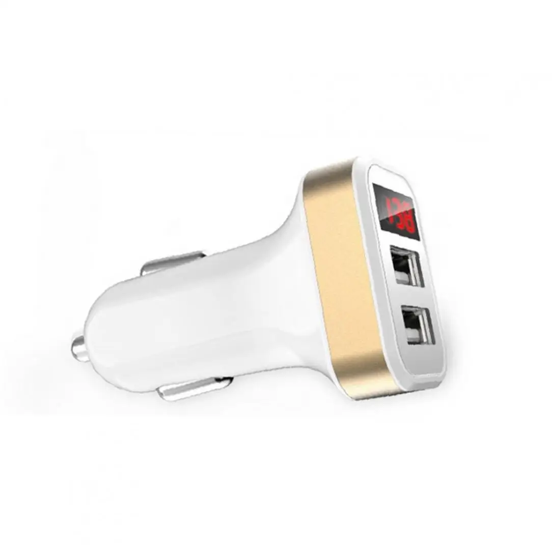 Автомобильное зарядное устройство адаптер двойной USB порт быстрая зарядка с ЖК
