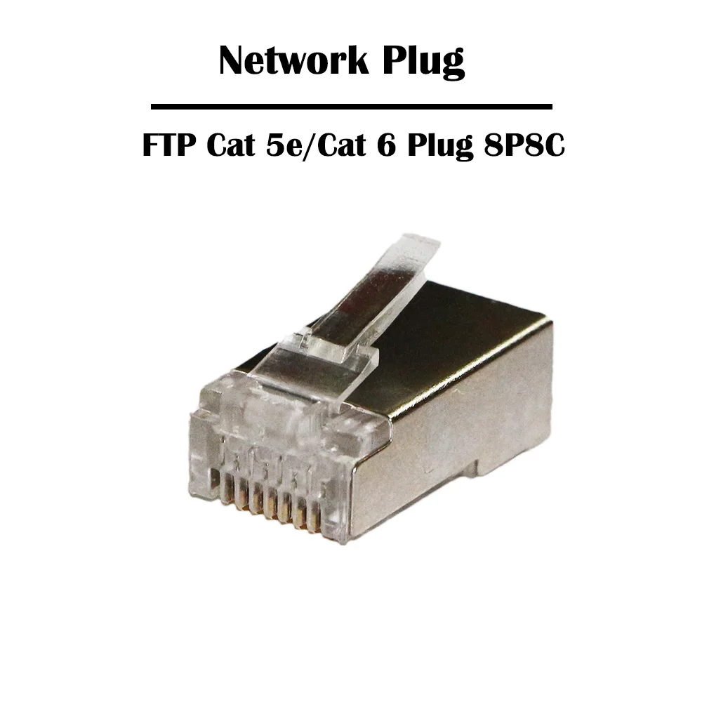 

50 Pieces/lot FTP/STP Cat 6/Cat 5e RJ 45 Plug 8P8C Network Modular Connectors Ethernet 1u Gold Plating Fluke Passed
