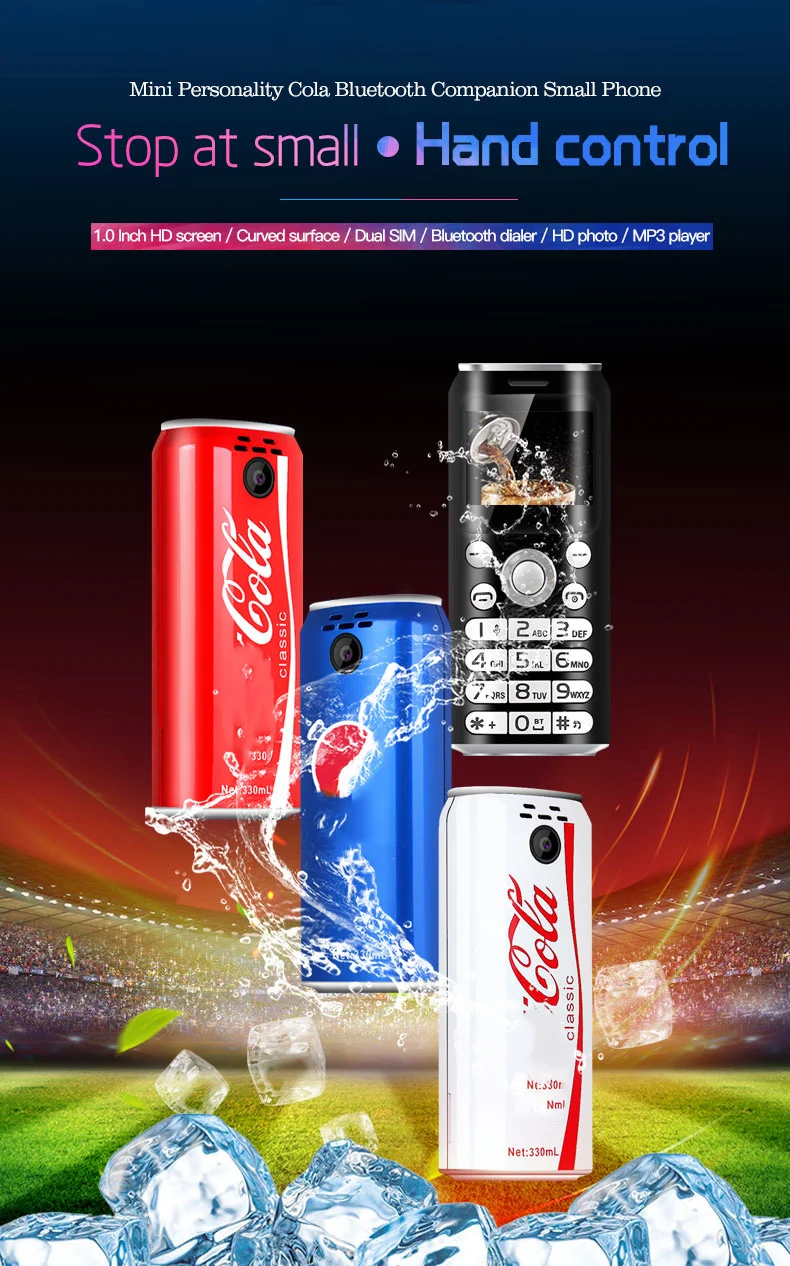 Милый карманный мини мобильный телефон SATREND K8 X8 1,0 дюймов cola форма телефон MP3 Bluetooth номеронабор запись звонков маленький мобильный телефон