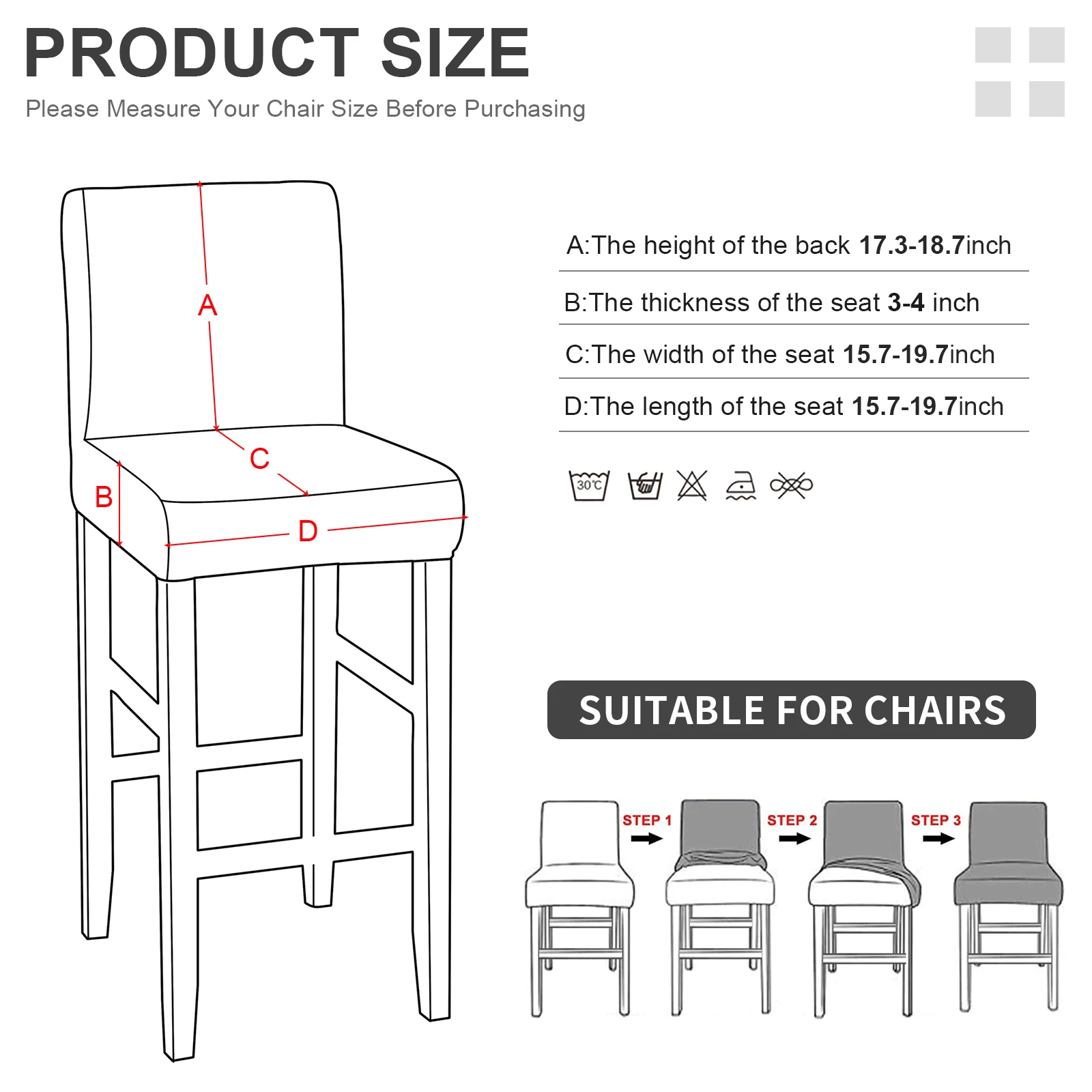 

Bar Stool Chair Cover Jacquard Anti-dirty Removable Elastic High Desk Seat Removable Washable Pattern Hotel Decorative Modern