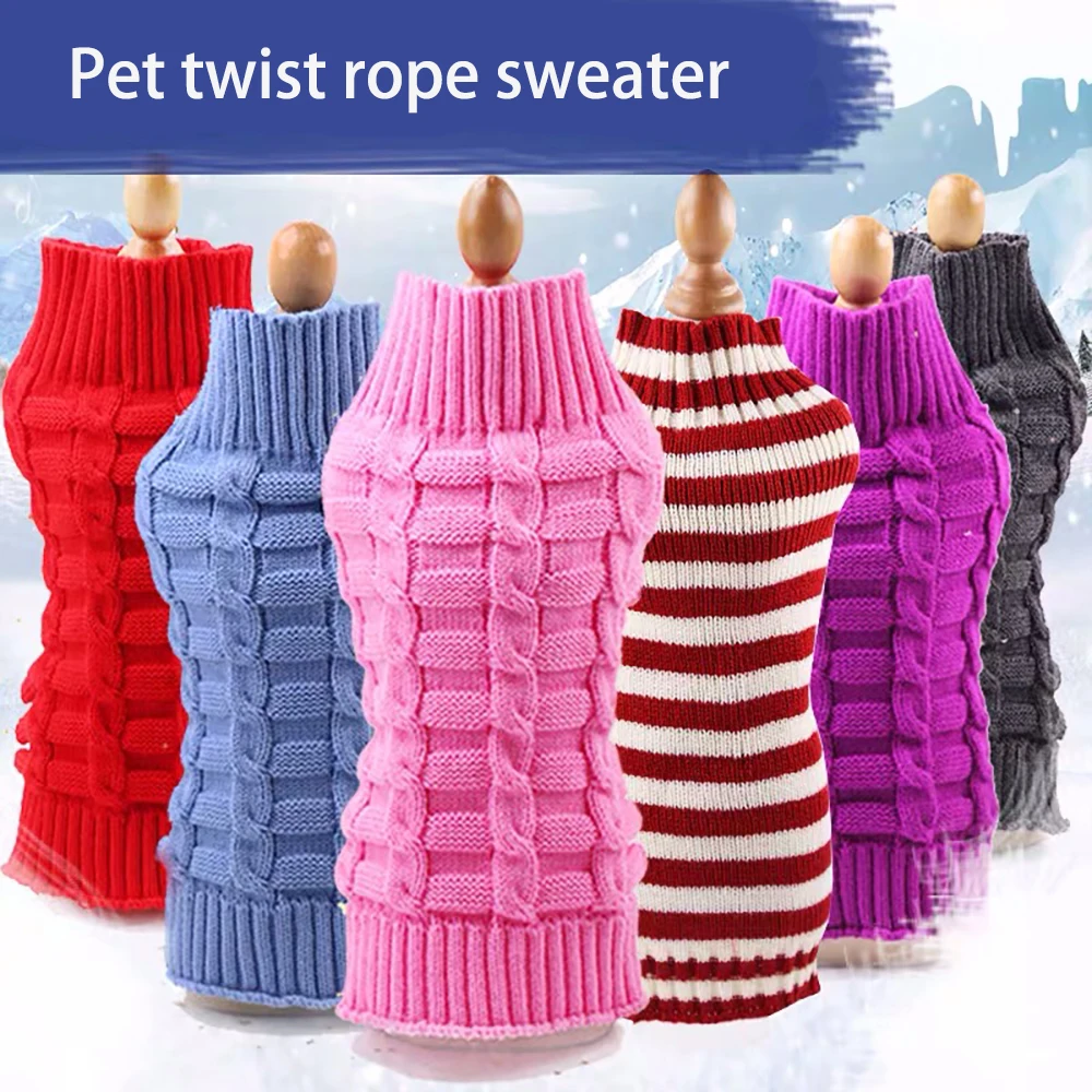 Свитера для маленьких собак вязаный свитер кошек теплый зимняя одежда средних