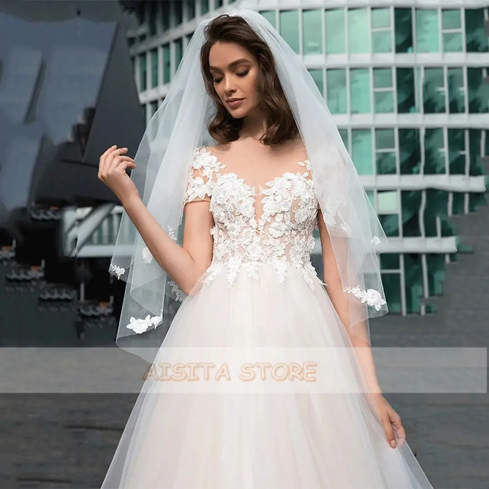 Женское свадебное платье It's yiiya белое элегантное кружевное со шлейфом и