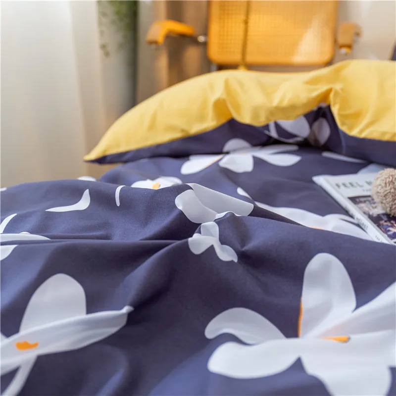 

4 Pieces Bedding Set Microfiber,1 Duvet Cover,2 Pillow Shams and 1 Bed Sheet Queen,King,Twin,Full Size,Comfort Soft Durable