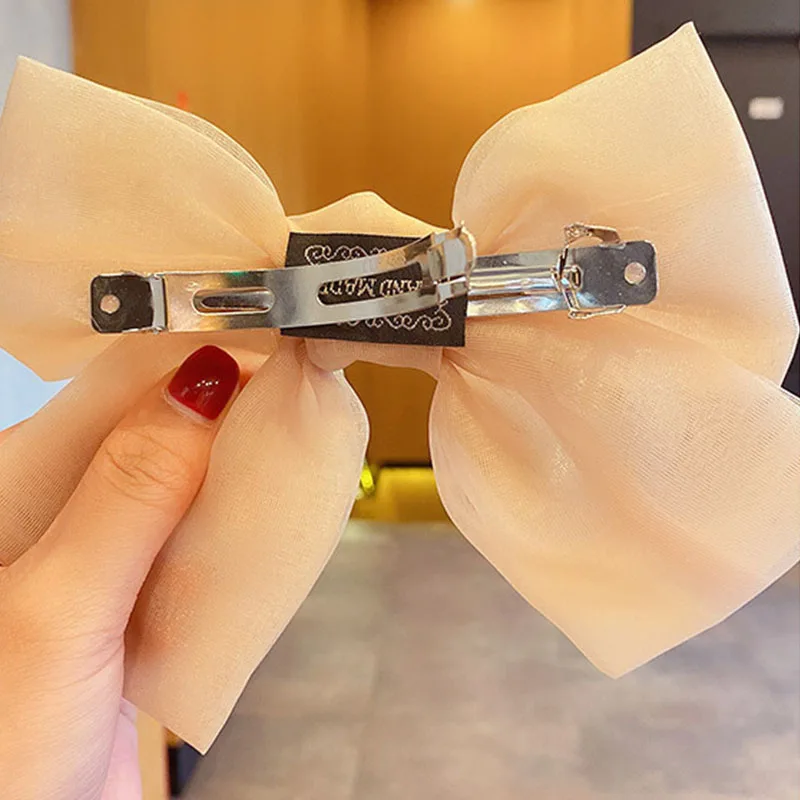 

2pcs/Set Hair Accessories Women Hair Clip Solid Color Big Hair Bows for Girls Elegant Ladies Hairpins Claw Clips