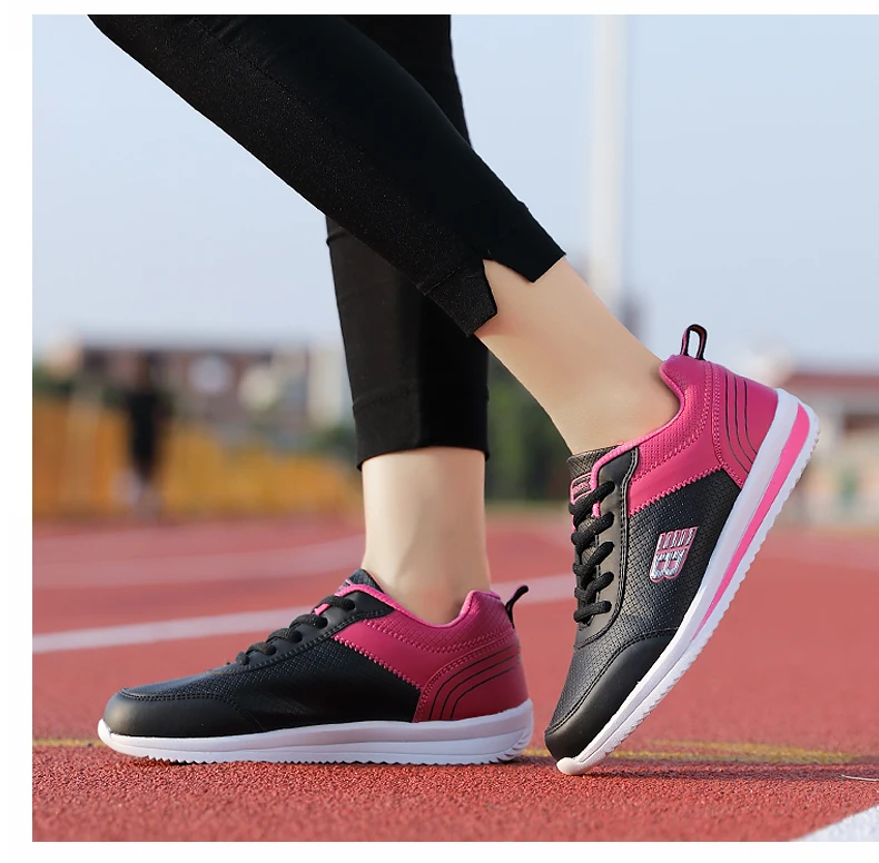 Size 35-41 New Fashion Tennis Shoes for Women Ultra-light Leather Blue Sneakers Gym Sport Shoes Tenis Feminino Basket Femme
