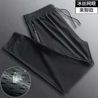 Новинка лета 2021, мужские спортивные штаны, тонкие быстросохнущие Стрейчевые Свободные Повседневные Дышащие штаны из вискозной сетки, большие размеры с карманами на молнии