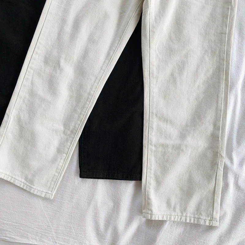 Женские джинсы с высокой талией прямые брюки весна 2020 новые корейские однотонные