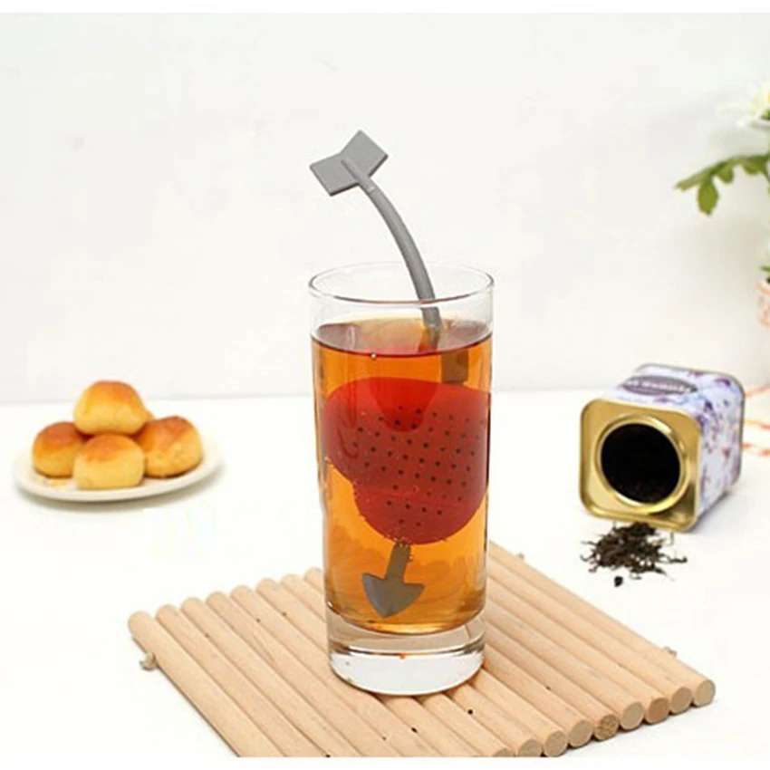 Tea Filter Plastic Strainer Cup Teacup Teapot Infuser Cupid Heart Valentine Gift for Herb Loose Soup Flavoring Cooking | Дом и сад