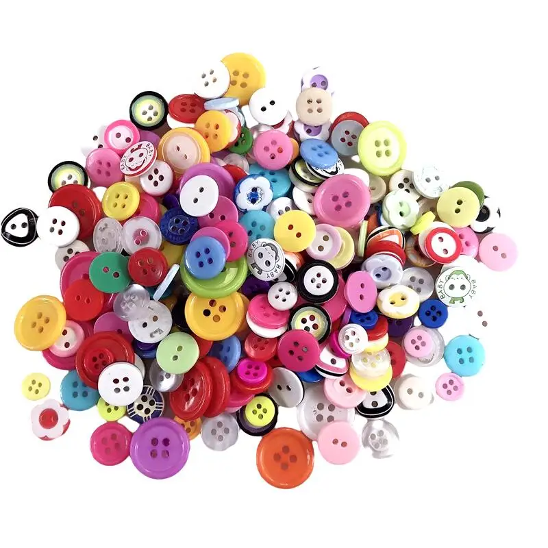 

HL 50pcs Mixed Lots Colors DIY Scrapbooking Plastic Buttons Children's Garment Sewing Accessories