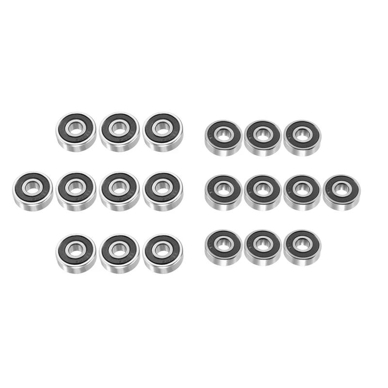 

10Pcs 628RS 8mmx24mmx8mm Double Sealed Miniature Deep Groove Ball Bearing & 10Pcs 629RS 9mmx26mmx8mm