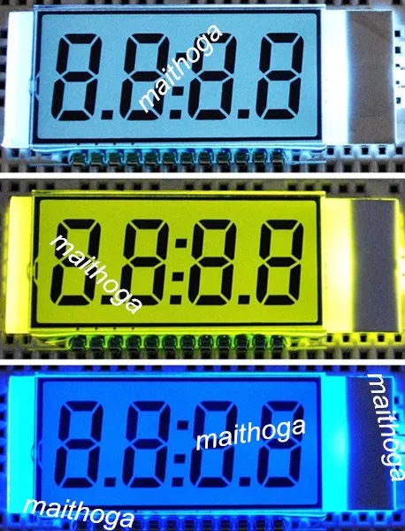 12 контактный TN положительный 4 разрядный сегментный ЖК дисплей белая/желтая