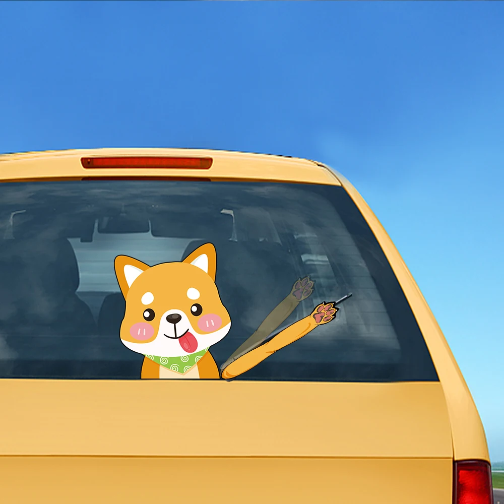Стайлинг автомобиля стикер стеклоочистителя для собак заднего стекла клеевой