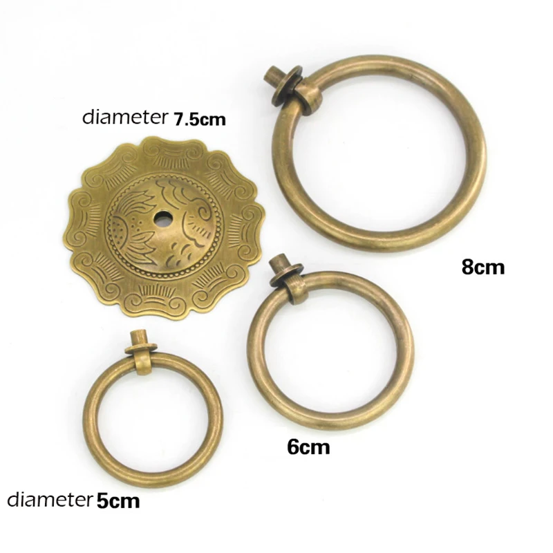 Китайская антикварная круглая ручка выдвижного ящика 6 см шкафчик дверь для