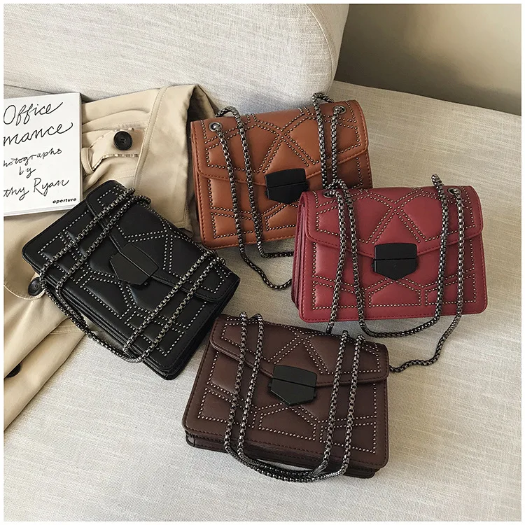 Женская Черная сумка новая модная Корейская версия почтальонка через плечо 4061