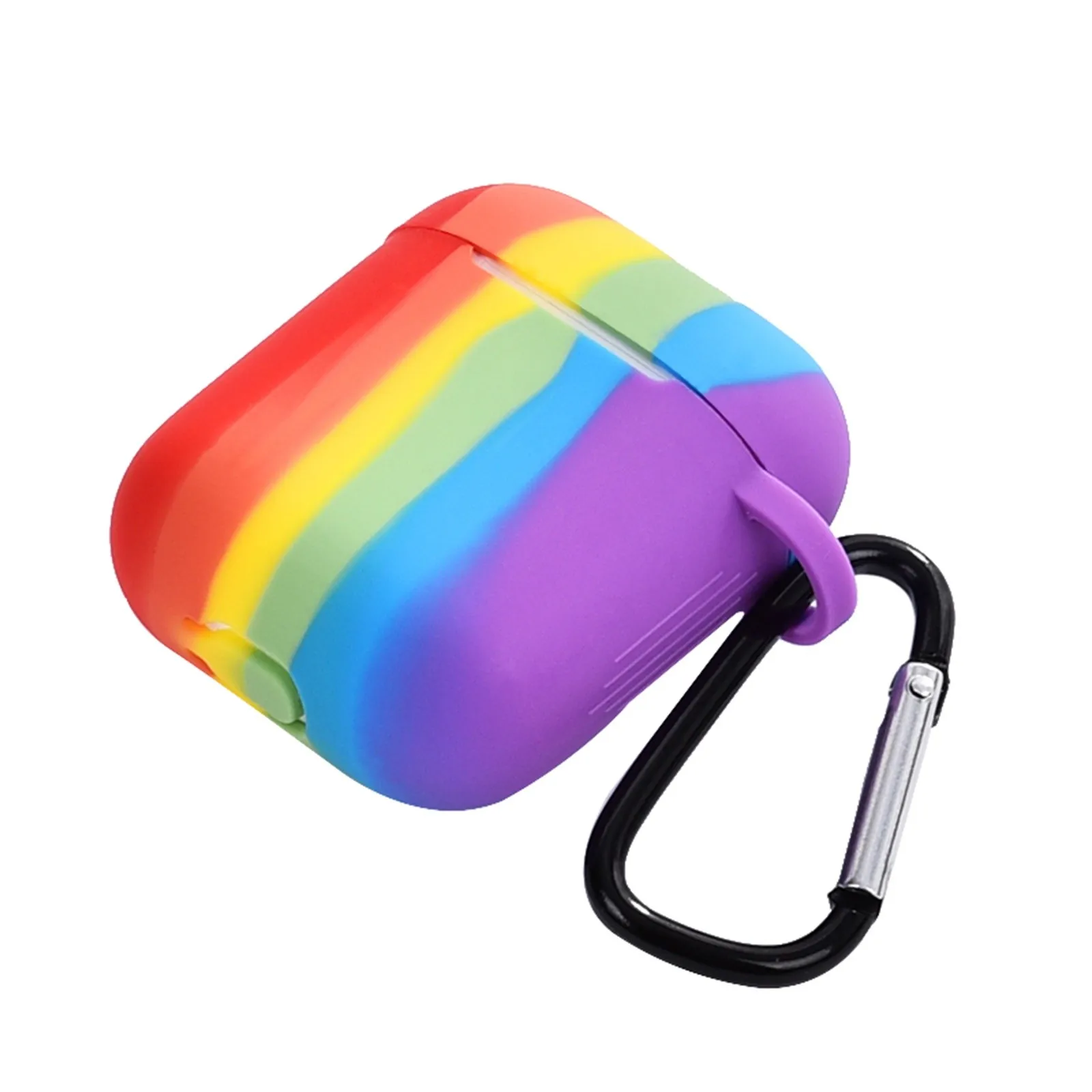 Радужный милый силиконовый чехол + брелок для AirpPods Pro Чехол AirPods 1/2 Apple Bluetooth