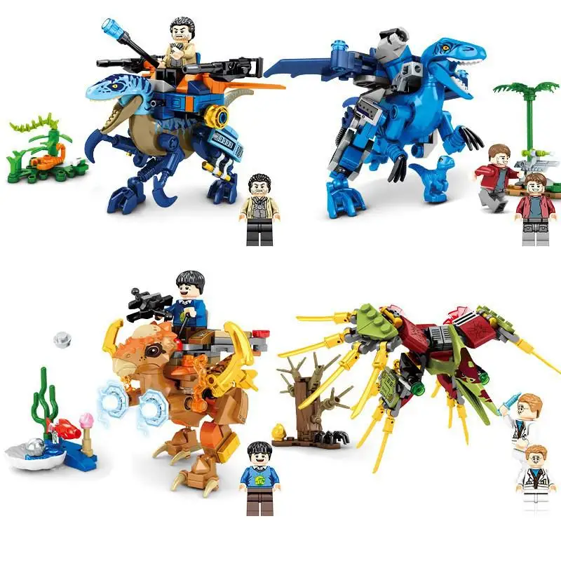 

Dinosaurs Figures Jurass Building Blocks Four Styles Dinosaurs Toys Jurassiced World Puzzle Assembling Toys For Kids Education