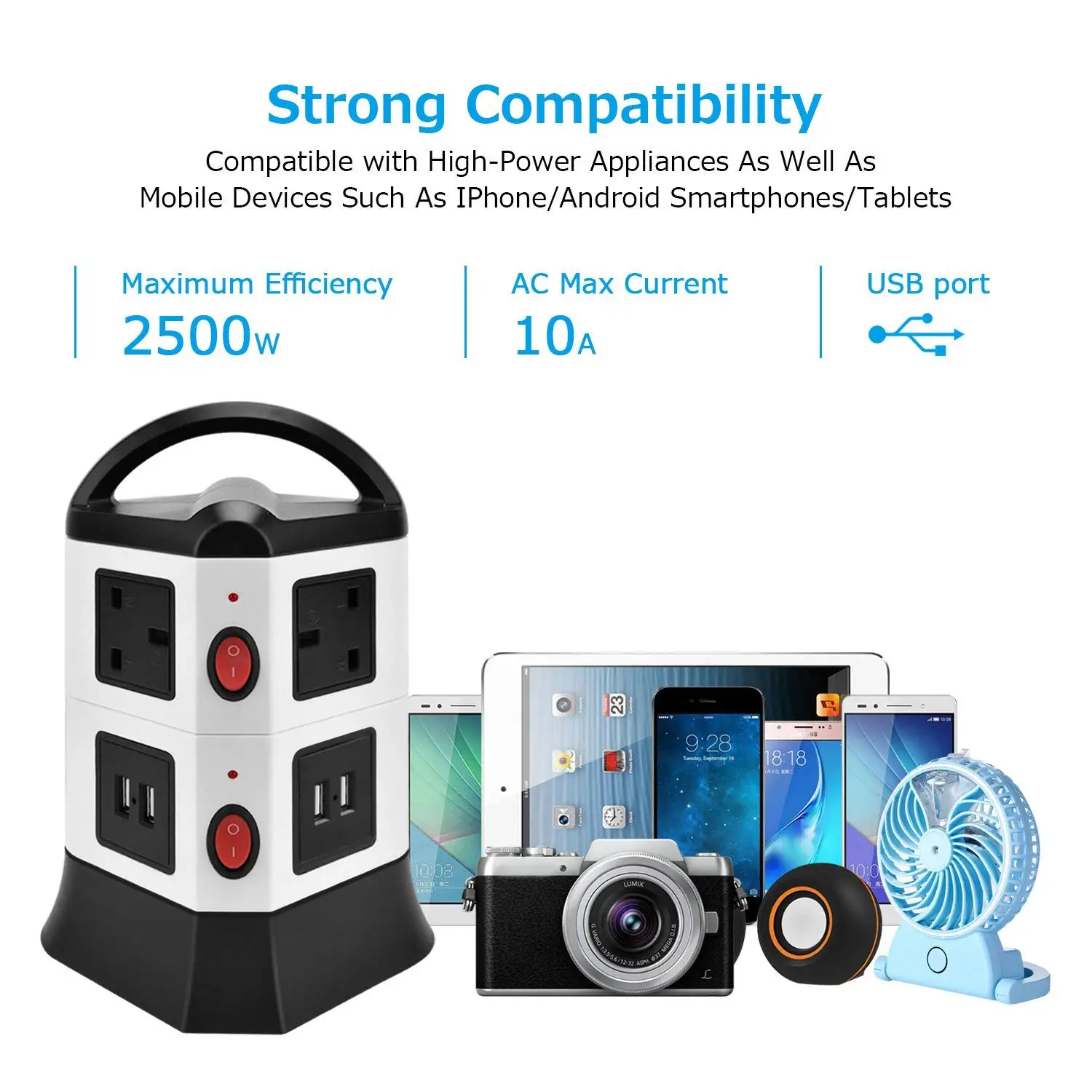 Вертикальный Мощность полос башни адаптер удлинитель розетки Стабилизатор