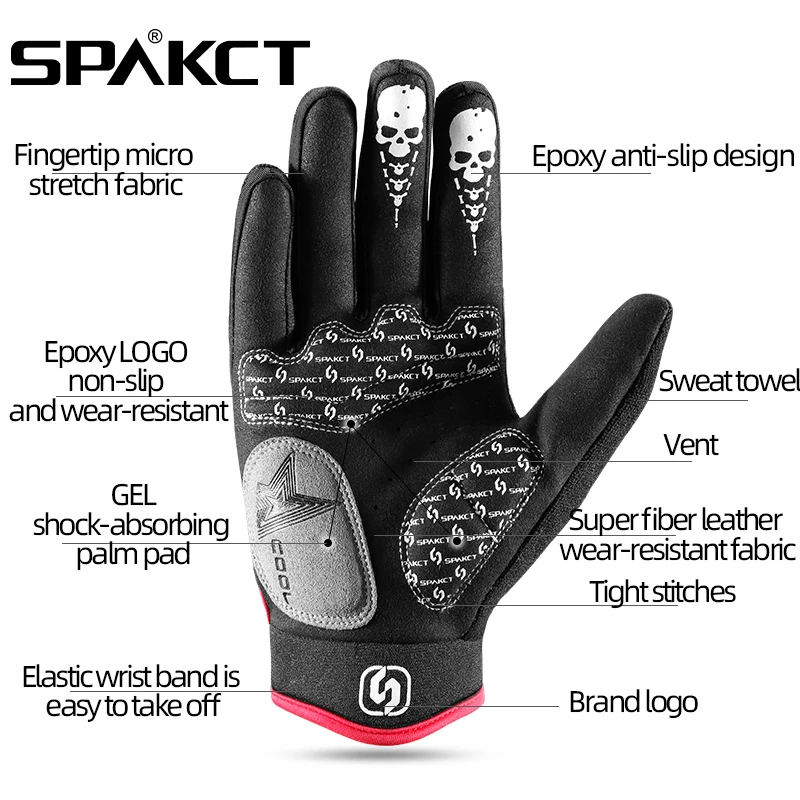 2014 SPAKCT велосипед с пальцем полный палец езда гоночные перчатки оптово-скелет ( S ML