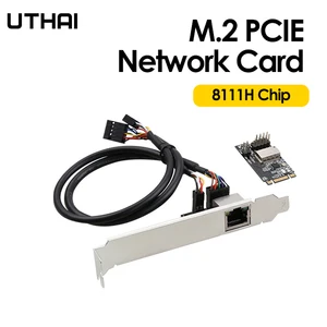 uthai txa082 m 2 pci e add on card gigabit network card 1000m wired pci e network card computer component expansion card free global shipping