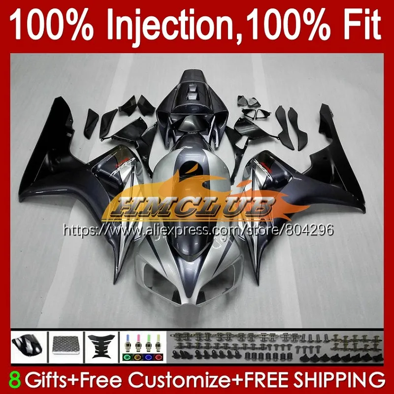 

OEM инъекция для HONDA CBR 1000RR 1000CC CBR 1000 RR 15No.12 CBR1000RR 06 07 CBR1000 серебристо-черный RR 2006 2007 100% обтекатели