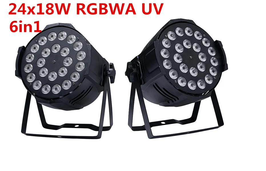 24x18 Вт RGBWA + UV 6in1 DMX LED Par de Lujo los dere dj iluminacion rgbwa uv llevo luz la igualdad DJ dmx luz|Эффект освещения