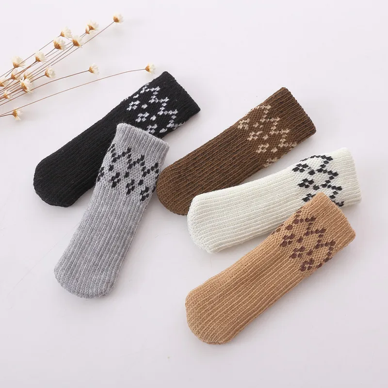 

4Pcs Monkey Cat Paw Table Foot socks Chair Leg Covers Floor Protectors Non-Slip Knitting Socks For Furniture Cartoon Home Decor