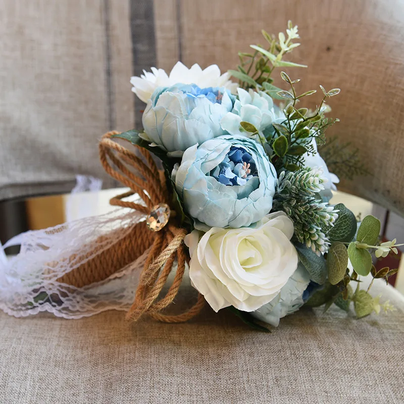 Искусственные цветы пиона атласные розы свадебные букеты невесты новые