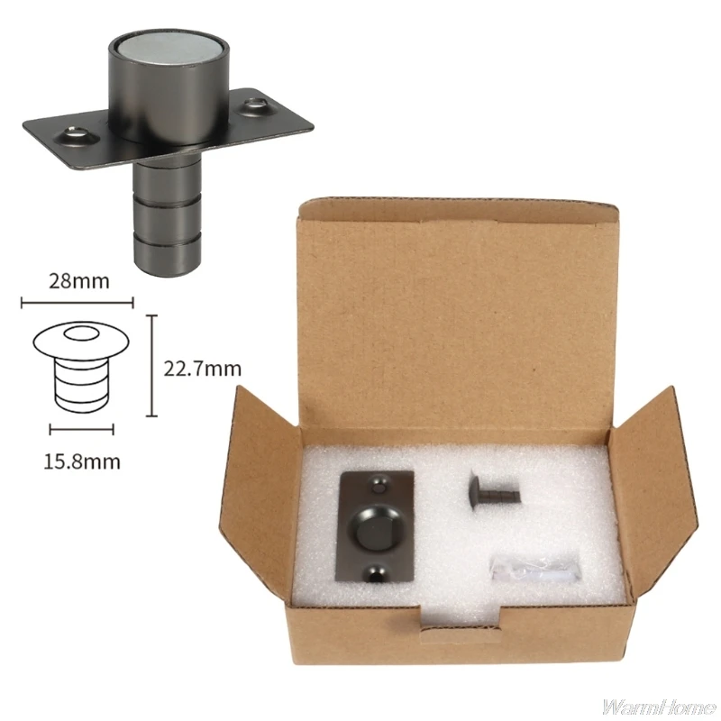 Ультратонкий Невидимый Черный дверной ограничитель из нержавеющей стали