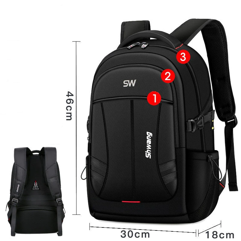 

New Fashion Men's Backpack Notebook Computer Large Capacity Bags For Teenagers High Quality College Students Bag Male Hot Sell