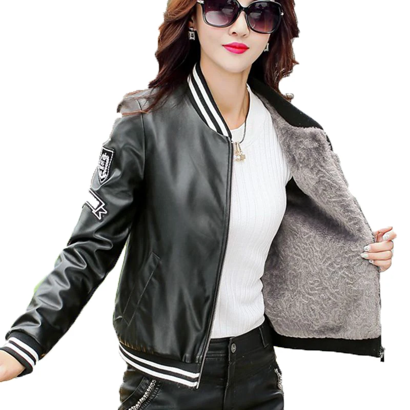 Мотоциклетные 5XL куртка Искусственная дубленка новая красная кожаная для женщин